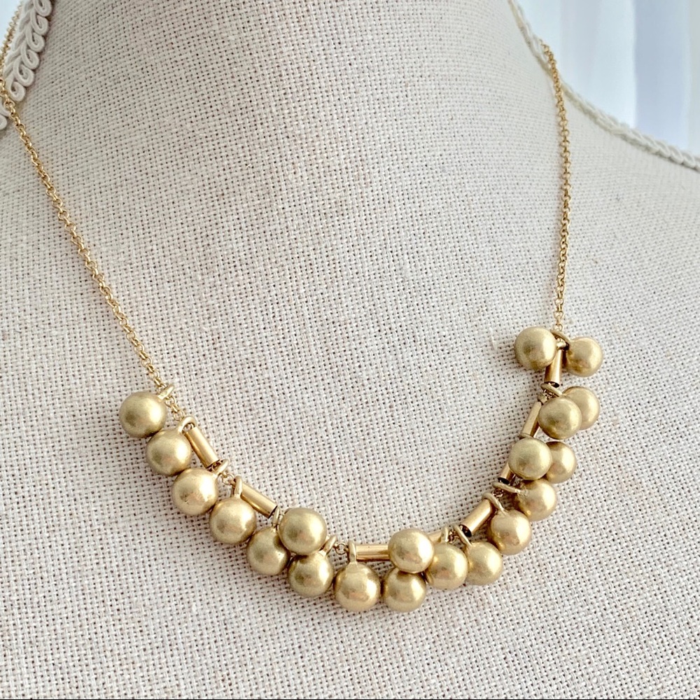 SOLD Dainty gold bead charm layering necklace - Picture 1 of 5